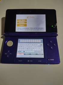 Nintendo 3DS CTR-001 Midnight Purple Portable Gaming Console Stylus Charger US