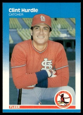 1987 Fleer Clint Hurdle St. Louis Cardinals #298 - Image 1 of 2