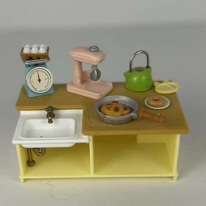 Calico Critters Kitchen Set- Counter Sink Mixer Scale Food Accessories- 10pc Lot - Picture 1 of 10
