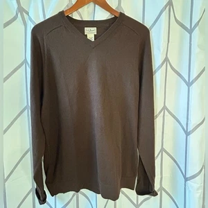 L.L. Bean Men's V-Neck Sweater - Brown, size M - Picture 1 of 3