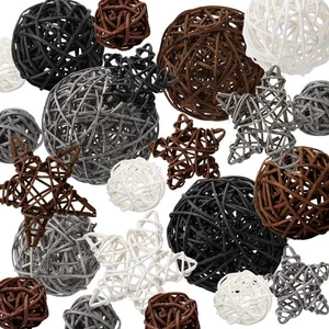 22 Piezas Bolas Decorativas para Centro de Mesa Cuencos Mimbre Ratán Bolas Orbes Jarrón F... - Imagen 1 de 6