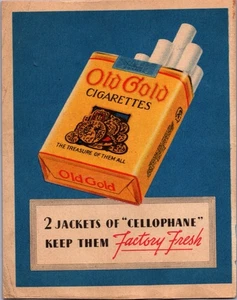 Antigua página de tarjetas de los años 30 con anuncio impreso de celofán de fábrica de cigarrillos dorados vintage - Imagen 1 de 2