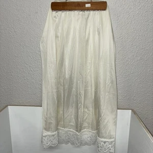 Vintage Lorraine Lingerie Avorio Pizzo Mezzo Slip Raso Donna Extra Stout 48 L XL - Foto 1 di 8