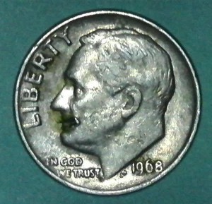 Error coin 1968 C Rare Roosevelt  Dime “Mouth Fang error“ In Cod  we Trust”, - Picture 1 of 9