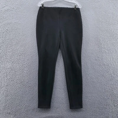 Chicos Womens Faux Suede Legging Pants 0 Size 4 Black Slim Leg Stretch Pull On - Image 1 of 4