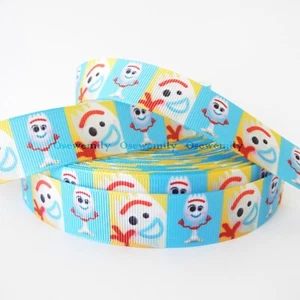 Per Metre - Forky - Toy Story- 22mm - Printed Grosgrain Ribbon/Cake/ Bow /Craft - Picture 1 of 1