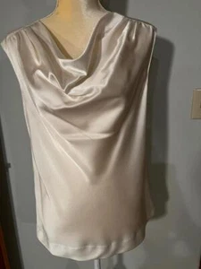 Amber Sun elfenbeinfarbene Bluse/Top mit Wasserfallausschnitt Größe Small - Bild 1 von 6