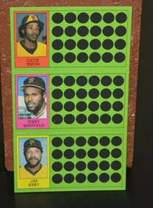 TOPPS SCRATCH-OFF OZZIE SMITH, TERRY WHITFIELD, JIM BIBBY CARD - Picture 1 of 2
