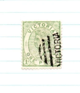 UK England GB Sc132 Queen Victoria 1 penny 1875 used green - Picture 1 of 7