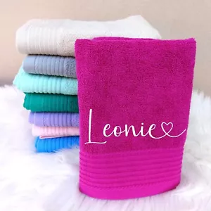 Handtuch mit Namen & Herz bestickt personalisiert Liebe Kinder Geschenk Hochzeit - Bild 1 von 18