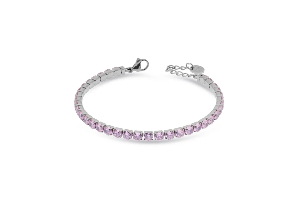 Bracciale Tennis Donna LIU JO LUXURY LJ2424 Acciaio Inossidabile Pietre Rosa - Immagine 1 di 1