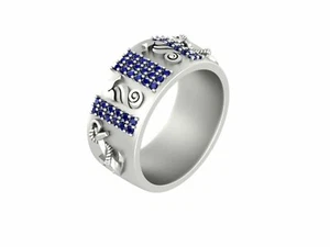 Nautical Rope Anchor Sailor Ring Sterling Silver Ship Anchor Wedding Band Mens - Picture 1 of 7