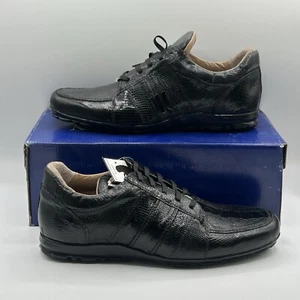 NEU David Eden Sport Herren Straußenbein & Eidechse Leder Sneaker Schuhe schwarz Größe 11 - Bild 1 von 11