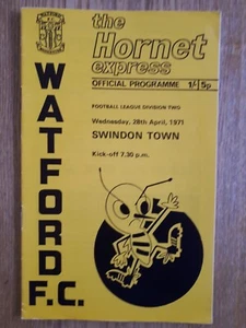 Watford v Swindon Town - League Division 2 Programme - 28th April 1971 - Picture 1 of 3