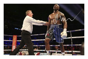 Póster con impresión fotográfica firmada de Dillian Whyte autógrafo boxeo pesado - Imagen 1 de 1