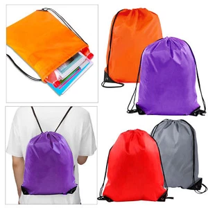 Drawstring Rucksack Bag Backpack For Gym Ballet Swimming School PE Kit Sports - Picture 1 of 9