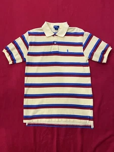 Ralph Lauren Polo Boy's Striped Shirt Blue Pony Size XL/20 - Picture 1 of 6