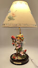 Lampe électrique années 1990 Belle and Benny Fairy 15,5 pouces tissu de fée abat-jour résine florale