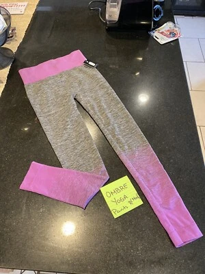 Leggings femininas roxas/cinza esporte compressão fitness corrida academia ioga calças Viks - Imagem 1 de 4