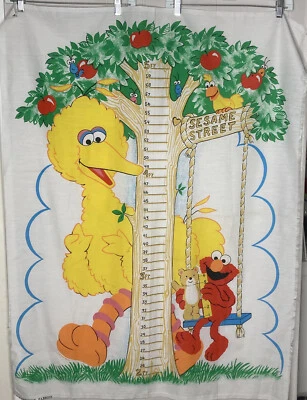 Sesame Street Jim Henson Big Bird Fabric Panel Growth Chart Spectrix Quilt top Z - Image 1 of 4