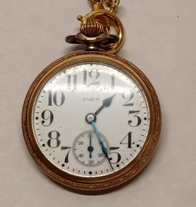 Beautiful Vintage (1917?) Elgin 10k Gold Filled Pocket Watch~ Running Perfectly - Picture 1 of 14