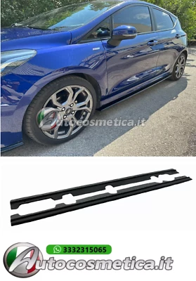 Minigonne laterali nero lucido adatto per Ford Fiesta Mk8 ST-Line (2017-2021) - Immagine 1 di 4