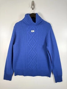 BNWT J. Crew Womens Wool Turtleneck Pullover Cable Knit Sweater Blue Sz 2XL - Picture 1 of 11