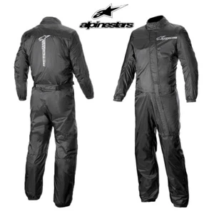 Alpinestars Hurricane Rain V2 Waterproof Motorcycle Motorbike Over Suit - Black - Picture 1 of 5