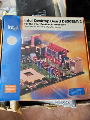 SCHEDA MADRE Intel D850EMV2  D850MV PGA478 4x RDRAM AGP 5x  PCI ATX NUOVA - Immagine 1 di 2