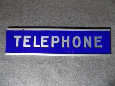 Vintage Telephone Phone Booth Sign Mid Century Aluminum - Image 1 of 2