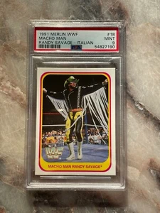 1991 Merlin WWF #18 Macho Man Randy Savage PSA 9 Italian Wrestling Card - Picture 1 of 2