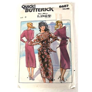 6687 Butterick Sew Pattern 70s VTG Nicole Miller PJ Walsh Dress Top Skirt Size 8 - Imagen 1 de 3