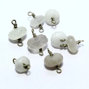 Piedra lunar Rondelle enchapada en plata cuentas de vermeil briolette piedra preciosa natural suelta - Imagen 1 de 4