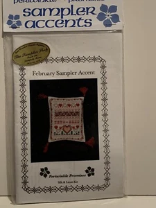 Periwinkle Promises February Sampler Linen Silk Cross Stitch Kit NIP - Picture 1 of 4