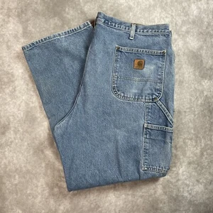 Carhartt Double Knee Loose Original Fit Jeans Herren 42x30 Blau Denim B73 DST - Bild 1 von 11