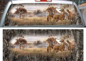 Deer buck camouflage hunting rear window view thru graphic decal - Picture 1 of 9