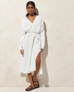 J.Crew Airy Gauze Cotton Muslin Midi Dress white Sz S NEW - Picture 1 of 5