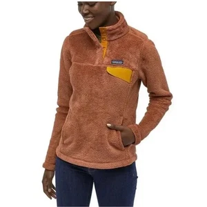 Suéter Pullover Patagonia T Snap Polar Naranja Amarillo Para Mujer Grande - Imagen 1 de 9