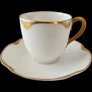 Antico set tazze e piattini Haviland & Co. Limoges Francia piatto Demitasse argento Ann - Foto 1 di 6