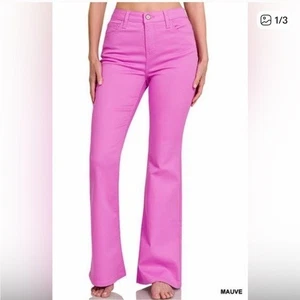 Pantalones de mezclilla Bootcut Zenana color rosa malva 3X talla grande (bin GG41) NUEVOS CON ETIQUETAS - Imagen 1 de 10