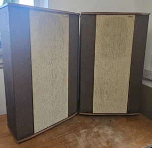 Vintage Rodgers Cadet II 2 Lautsprecher groß freistehend Holz 15 Ohm 83 cm hoch - Bild 1 von 24