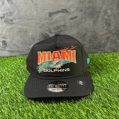 New Era Miami Dolphins The Golfer Snapback Hat NFL Football Black Mens NWT - Image 1 of 4