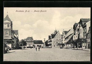 Ansichtskarte Kirchhain /N.-L., Markt-Ansicht mit Geschäften und Denkmal - Picture 1 of 2