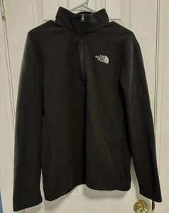 Chaqueta Pullover Negra The North Face Cuarto Cremallera Para Hombre Mediana M Logo Bordado - Imagen 1 de 9
