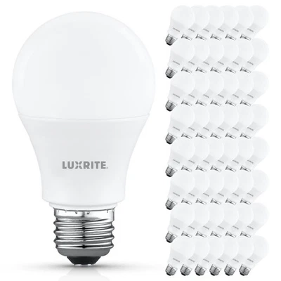 Luxrite A19 LED Light Bulb 9.5W=75W 5000K 1100LM E26 Damp Rated ETL 48-Pack - Image 1 of 4