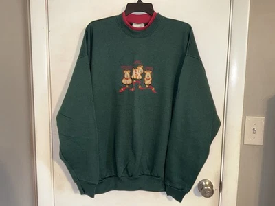 Moletom Vintage M&C Sportswear XL Grandma's Little Dears Verde Rena Excelente Estado Usado - Imagem 1 de 4