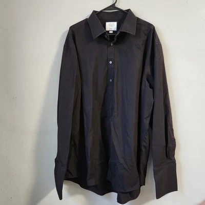 Camisa de vestir Charles Tyrwhitt calce clásico con botones para hombre 19/37 negra $119 Foto 1 de 4