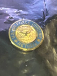 Vintage Collectible Air Force Retired Pinback Lapel Pin Hat Pin - Picture 1 of 2