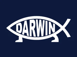 Brandneu DARWIN FISH T-SHIRT Demokrat Biologie Punk ATHEIST SM-5XL - Bild 1 von 2