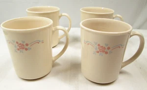 Corning Corelle English Breakfast Coffee Mug 8 oz Dusty Rose Cup Lot of 4 - Picture 1 of 12